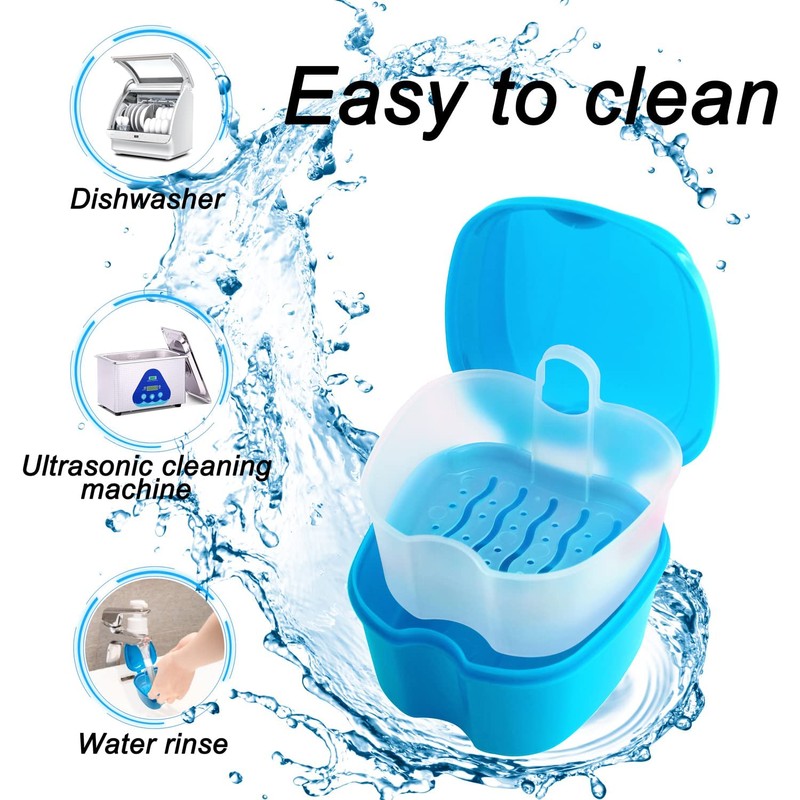 Dental Case Denture Box with Flushable Basket Solid Orthodontic Retainer