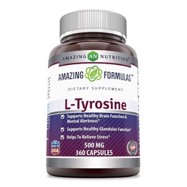 Amazing Formulas L-Tyrosine 500mg 360 Capsules Supplement | Non-GMO | Gluten Free | Made in USA