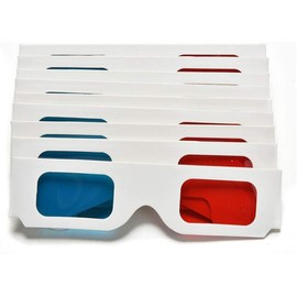 3Pcs Blue and Red Unisex 3D Stereo Glasses Foldable 3D Cardboard Glasses for Films, TV, Magazines and More Clever and Attractive,Accessories