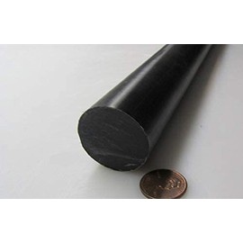 Black Nylon Extruded Round Rod 1.125" (1-1/8") x 4 Ft Length 1 pc