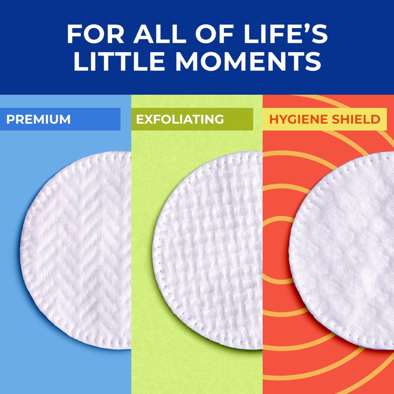 Q-Tips Premium Cotton Rounds for Face, 100% Cotton, Soft Lint