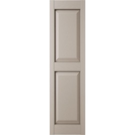 Builders Edge 12 in. W x 38 in. H, Custom Two Equal Panels, Raised Panel Shutters, Includes Matching Installation Spikes (Per Pair), 008 - Clay
