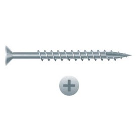 FASTENPOWER #8 x 2-1/2" Wood Screws Flat Head Particle Board Screws Type 17 Point w/Nibs Steel Zinc Coated Wood Screws Great for MDF, Cabinet Hinges, Furniture, Indoor Woodwork, 2 LB Pack