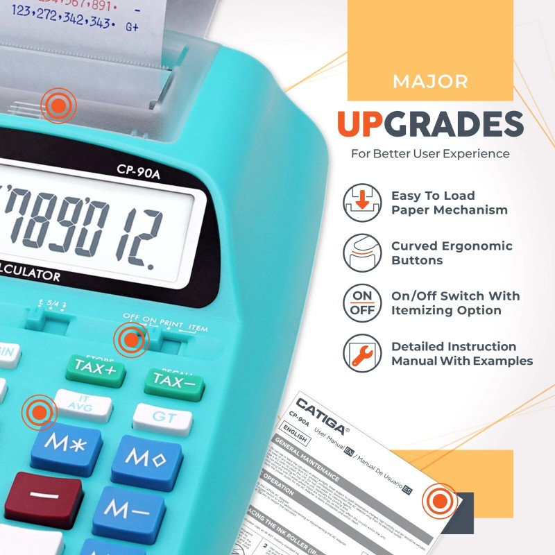 CATIGA New & Upgraded 2023 Printing Calculator Adding Machine 10