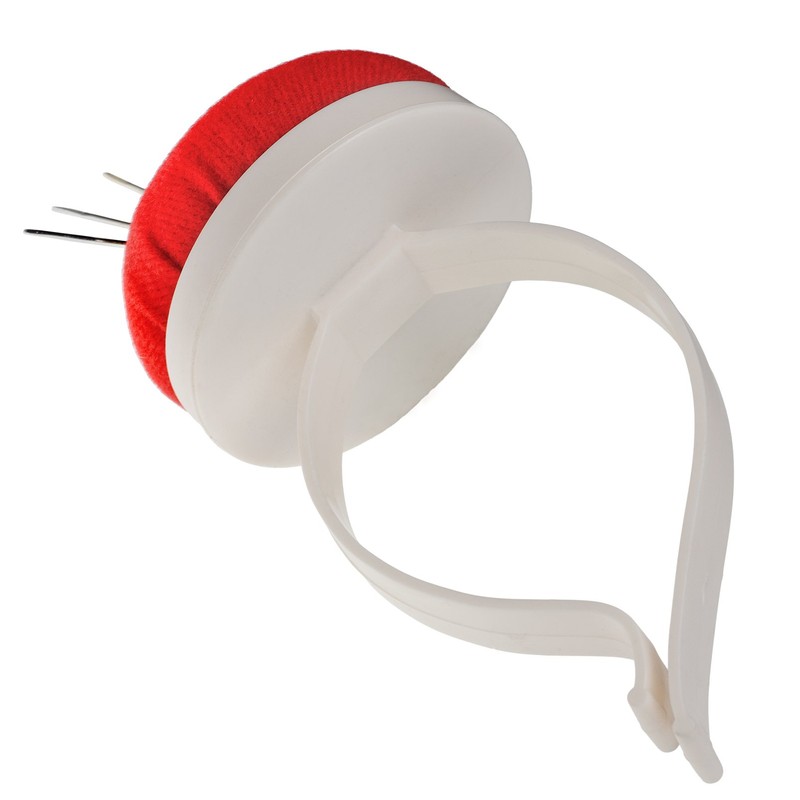 Arm Pin Cushion: Wrist Pin Cushion in Red with Plastic