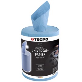 TECPO Cleaning Cloth Roll Blue 2 x 300 Sheets Total 600, 2-Ply, Perforated, Absorbent, Cleaning Roll, Paper Roll, Cleaning Cloths, Cleaning Paper for Commercial Use