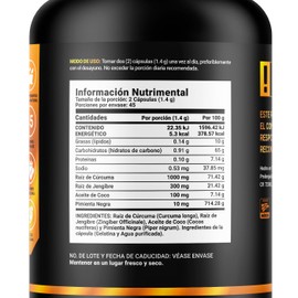 Cúrcuma + Jengibre 90 Cápsulas. Ingredientes naturales: Aceite de Coco. Turmeric + Ginger B Life.