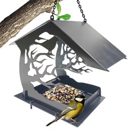 Bird Feeder for Garden - House-Shaped Bird Feeder Squirrel Proof Bird Feeders - Practical Heavy Duty Wild Bird Feeder Outside Wild Feeder for Gardens Terraces Courtyard