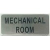 BUILDINGSIGNS.COM MECHANICAL ROOM SIGN (BRUSHED ALUMINUM,3x8)-