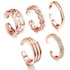 5 Pcs Silver Plated Toe Rings for Women Adjustable Band