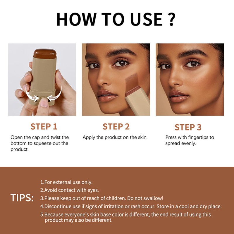 3 Pcs Beauty Balm Serum Boosted Skin Tint Foundation Stick