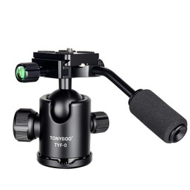 TONYBOO TYF-0 Ball Head with Handle,Camera Tripod Ball Head with Arca Swiss Quick Release Plate & 2 Bubble Level,360 Degree Rotating Panoramic Head for Tripod, Monopod,DSLR Camera,Max Load 17.6lbs/8kg