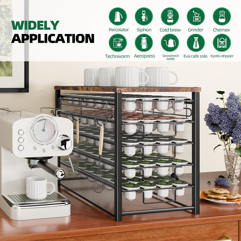 Simple Trending 5 Tier Coffee Pod Holder for K Cup,