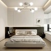 Nickle Modern Sputnik Chandelier Ceiling Light Fixture,6-Light Dining Room Light