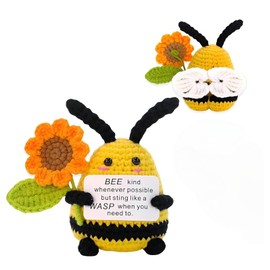 feifanshop Pocket Hug Bee Knitted Doll, A Small Hug Positive Lucky Charm, Lucky Bee Positive Doll, Women, Men, Friend, Family, Christmas, Birthday Gift, Party Decoration
