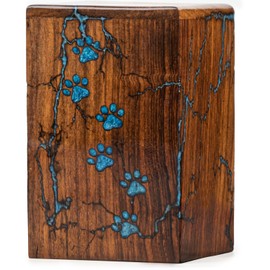 STONLIF Rose Wood and Epoxy Resin Urns for Pet Ashes - Cat, Dog Urns for Ashes - Pet Cremation Memorial Box for Funeral Remains - Urns for Dog, Cat Ashes (Large (250 Cu/in), No Text)