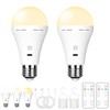 E26 Rechargeable Light Bulbs with Remote Control, 2600mAh Battery Operated