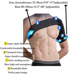 ZJchao Elastic Shoulder Brace Support Strap – Black