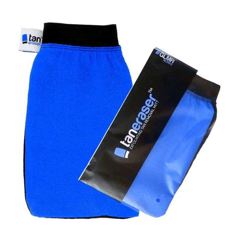 Tan Eraser Fake Tan Remover Exfoliating Mitt (Blue/Black)