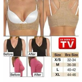 Chic Shaper; The Secret Push Up Bra Cleavage Enhancer, Beige, XL (44-46), NEW