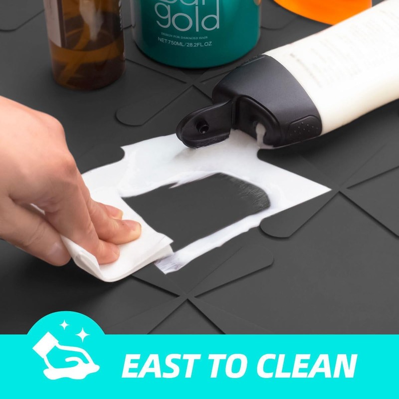 SIKADEER 40" x 22" Under Sink Mat Waterproof, Silicone Mat