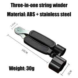 Fc'Noqgn Guitar String Spindle 3-in-1 Winder Cutting Pliers String Puller Guitar Winder Guitar Multi Repair Tool Black