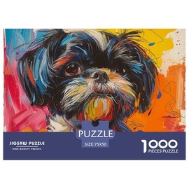 Shih Tzu - Rompecabezas de 1000 piezas para adultos, divertido juego educativo, decoración del hogar, juguete intelectual, juguete para aliviar el... 