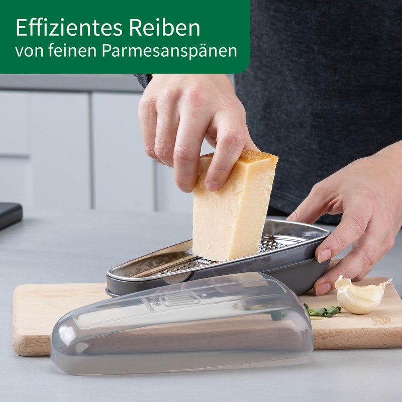 Chefkoch trifft Fackelmann Parmesan Grater with Container - Stainless Steel