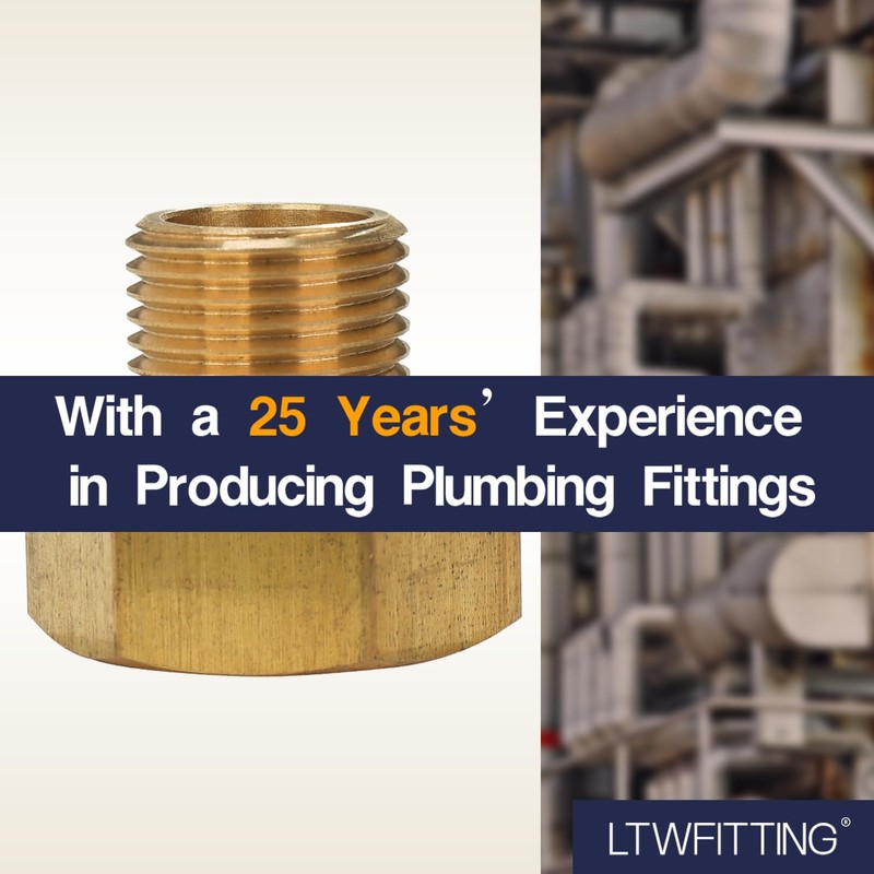 LTWFITTING Brass Pipe 3/4" Female Thread BSPP x 1/2" Male