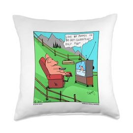 Couch Potato Pig Funny Farm Animal Novelty Gift Throw Pillow