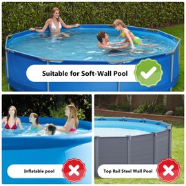 MFBJXC 2 Pack Large Capacity Poolside Storage Baskets with Cup Holders and Hooks, Stable Poolside Storage Fits for 3 in or Smaller Top Rails, Above Ground Pool Accessories for Most Pools