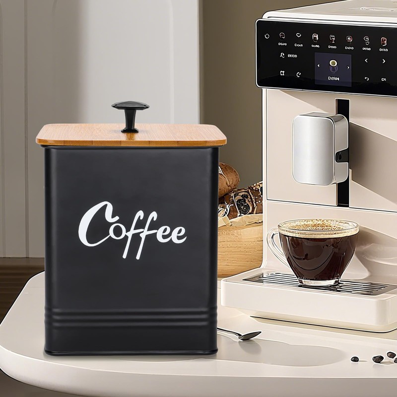 LUKMILEE Airtight Coffee Canister-Coffee Container, Airtight 40 oz Large Iron