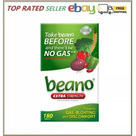 Beano Extra Strength Food Enzyme Dietary Supplement, 180 Tablets