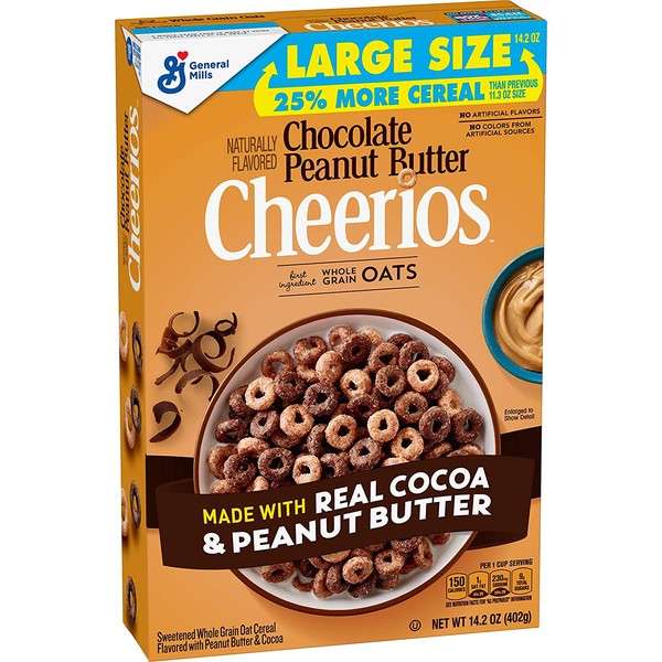 Chocolate Peanut Butter Cheerios, Cereal, 14.2 oz Box