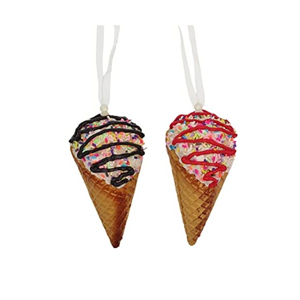 Ice Cream Cone Ornaments, 2 Assorted