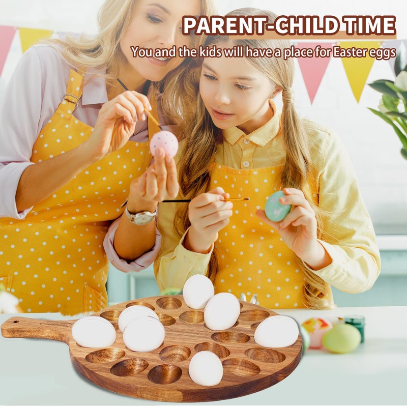 Erwuldor Deviled Egg Platter & Deviled Egg Tray- Acacia Wood