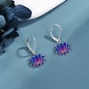 URONE Lotus Earrings 925 Sterling Silver Lotus Flower Dangle Drop