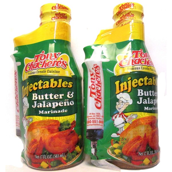 Tony Chachere's Marinade and Injector Butter and Jalapeno (2 Pack)