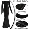 Oumbivil Adult Black Dress for morticia addams Costume Women morticia