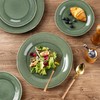 AmorArc Ceramic Dinnerware Sets, Handmade Stoneware Reactive Glaze Plates and