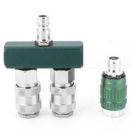 Air Compressor Connector, 2 Way Air Hose Splitter, Quick Connect Air Hose Splitter, 1/4 in Npt, Air Tool Fittings, Swivel 360 Degrees Connectors for Manifolded Air Connectio