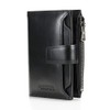 CHANPINCL mens buckle, zipper, leather wallet, detachable card, large capacity,