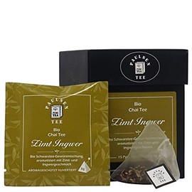 Organic Cinnamon Ginger 15 x 3 g, Individually Enveloped, Paulsen Tea Chai Tea in Pyramid Bag - Organic, Residue Controlled & Certified