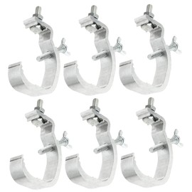 MILISTEN Pack of 6 Stage Light Hook Clamps Heavy Duty Metal Hooks DJ Light Stand Lamp Traverses Light Traverses Silver Music Headlight Aluminium Stage Light Metal Light Clips