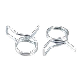 uxcell Double Wire Spring Hose Clamp 6mm Inner Dia Fit 6.5-7.2mm OD Hose Fuel Line Silicone Tube Spring Clips Zinc Plated 10Pcs