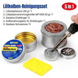 BEEYUIHF BEEYUIHF L?tspitzenreiniger Set - bleifrei L?tspitzen Reaktivator 16g + Kolophonium Flussmittelpaste (1.76oz/50g) + L?tschwamm Reinigung (50x35x5mm)+L?tspitzenreiniger