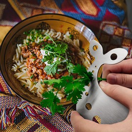 Stainless Steel Herb Stripper Tool, 10 Holes, Kitchen Leaf Remover for Kale, Thyme, Basil, Rosemary and More