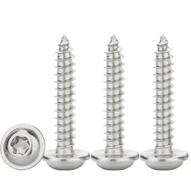 Drenky Flat Head Screws Stainless Steel M4 x 18 mm, Pack of 50 Self Tapping Flat Head with Washer, Stainless Steel, A2 V2A Metal Screws, Torx Full Thread
