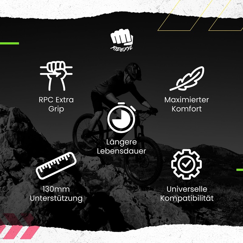 Ridefyl Bike Handlebar Grips Yellow One Size