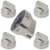 2025 Upgraded 5 Pack WB03X24818 Stainless Steel Stove Knob -